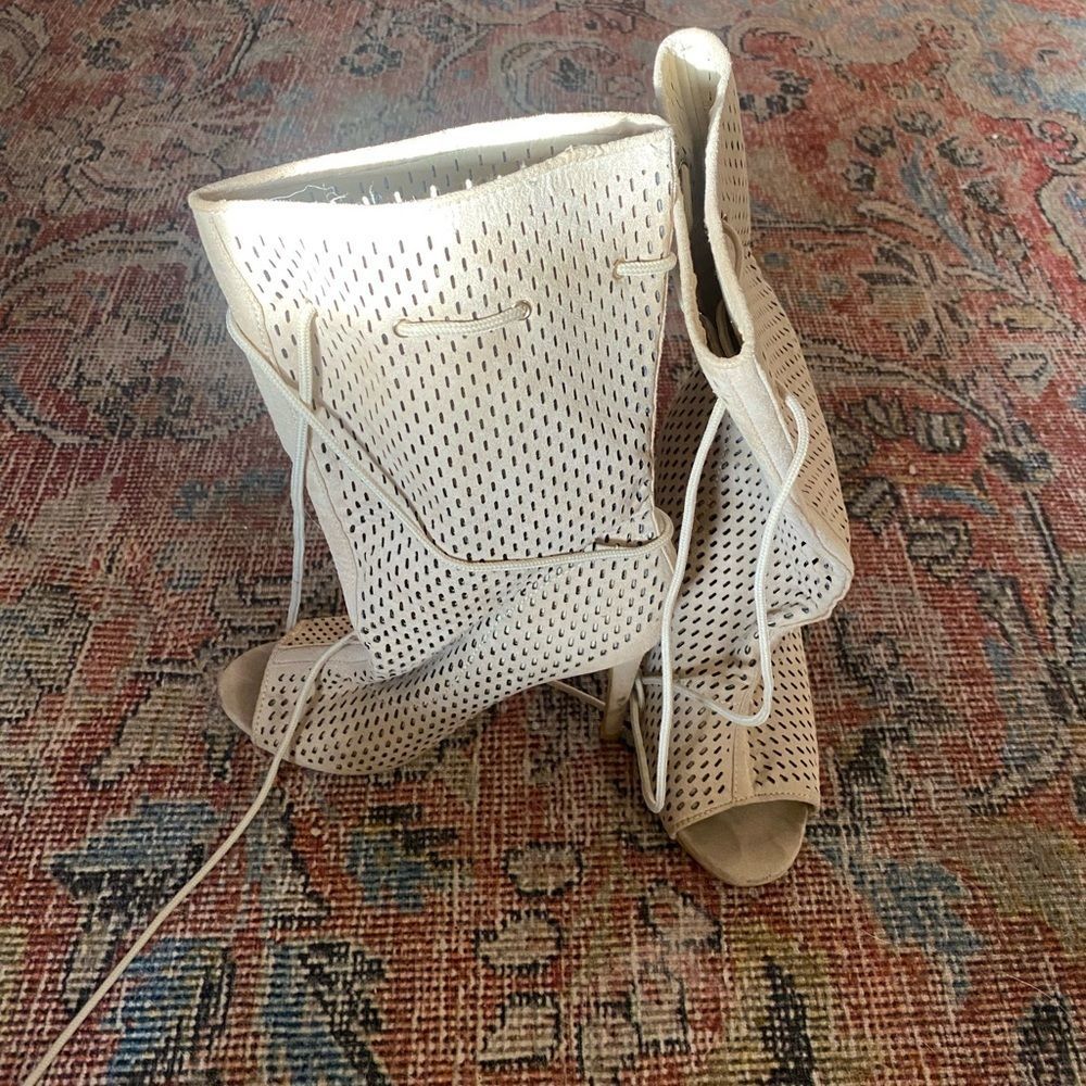 Perforated, Drawstring Booties - image 2